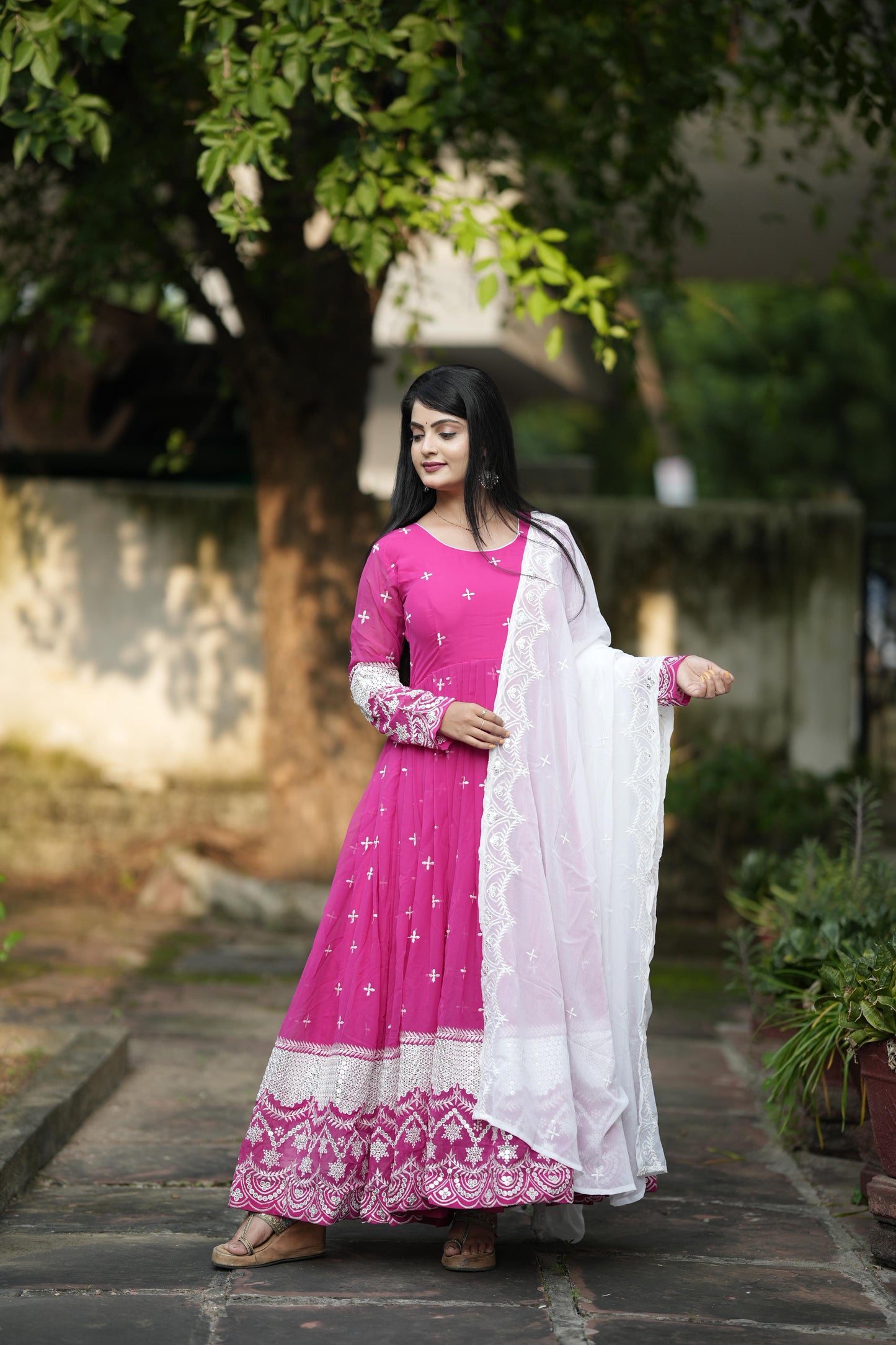 Designer Anarkali Suit Is Luxury Clothing Considered To Be High Quality Made By Thread-Sequins Embroidery