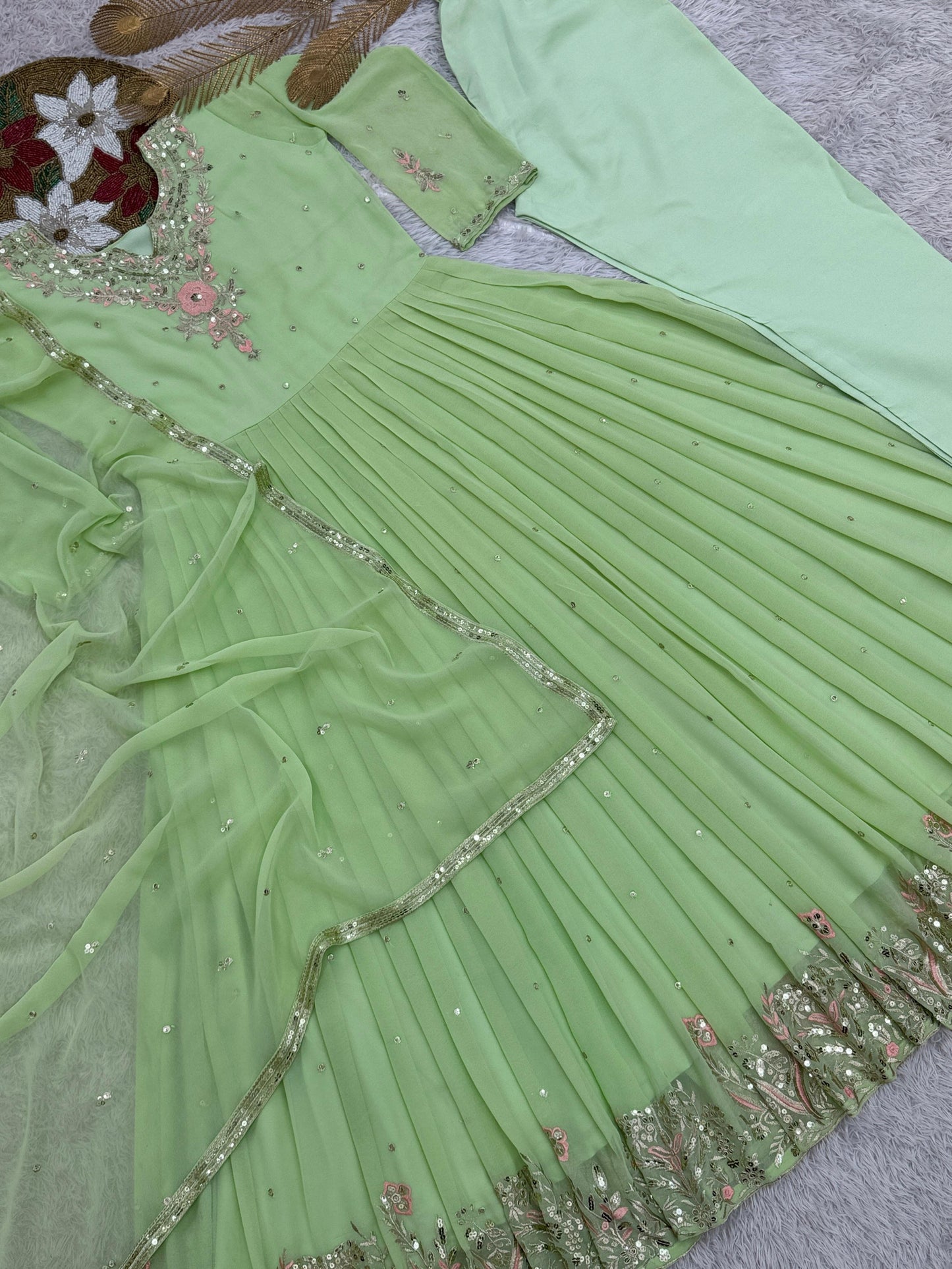 Pista Color Designer dress in Georgette FAbric
