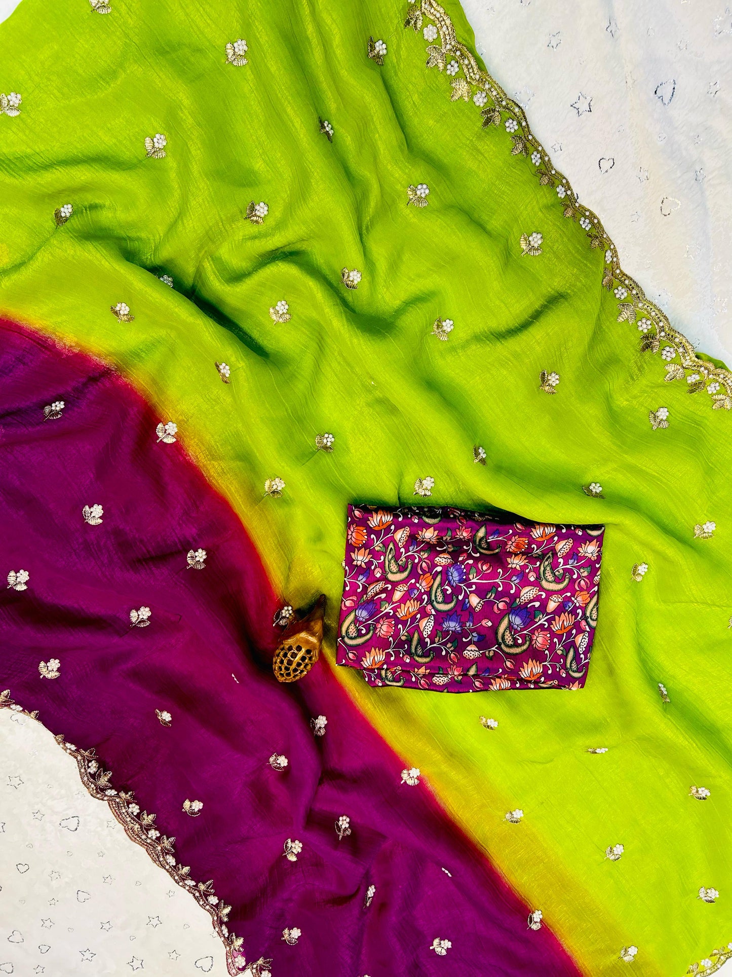 Beautiful Chiffon FAbric Saree for weeding wear