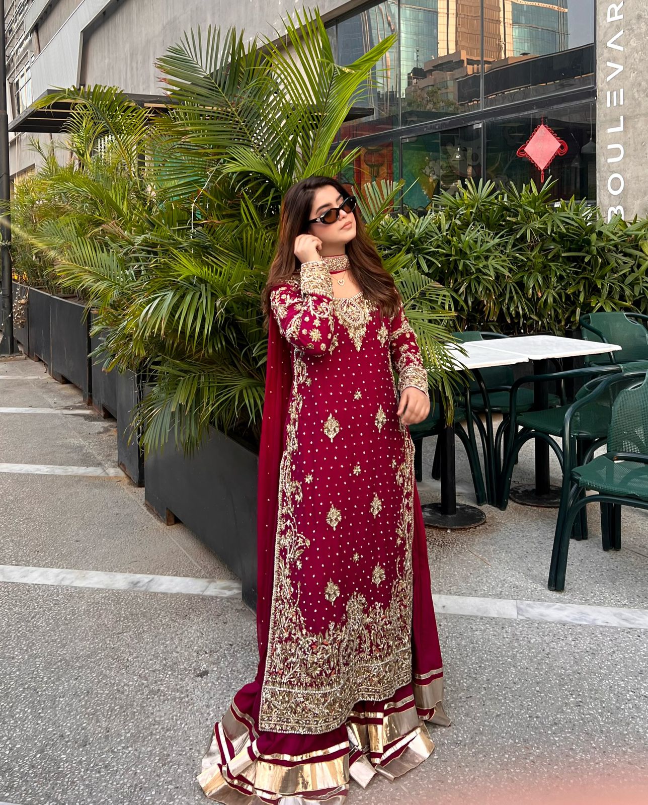 Designer Party Top Pallazo & Dupatta Set