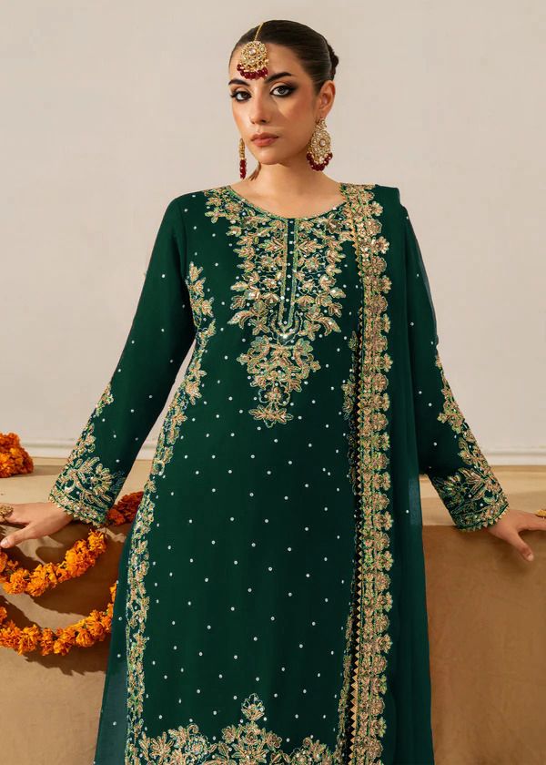 Green Color Beautiful Georgette FAbric Plazo Dress