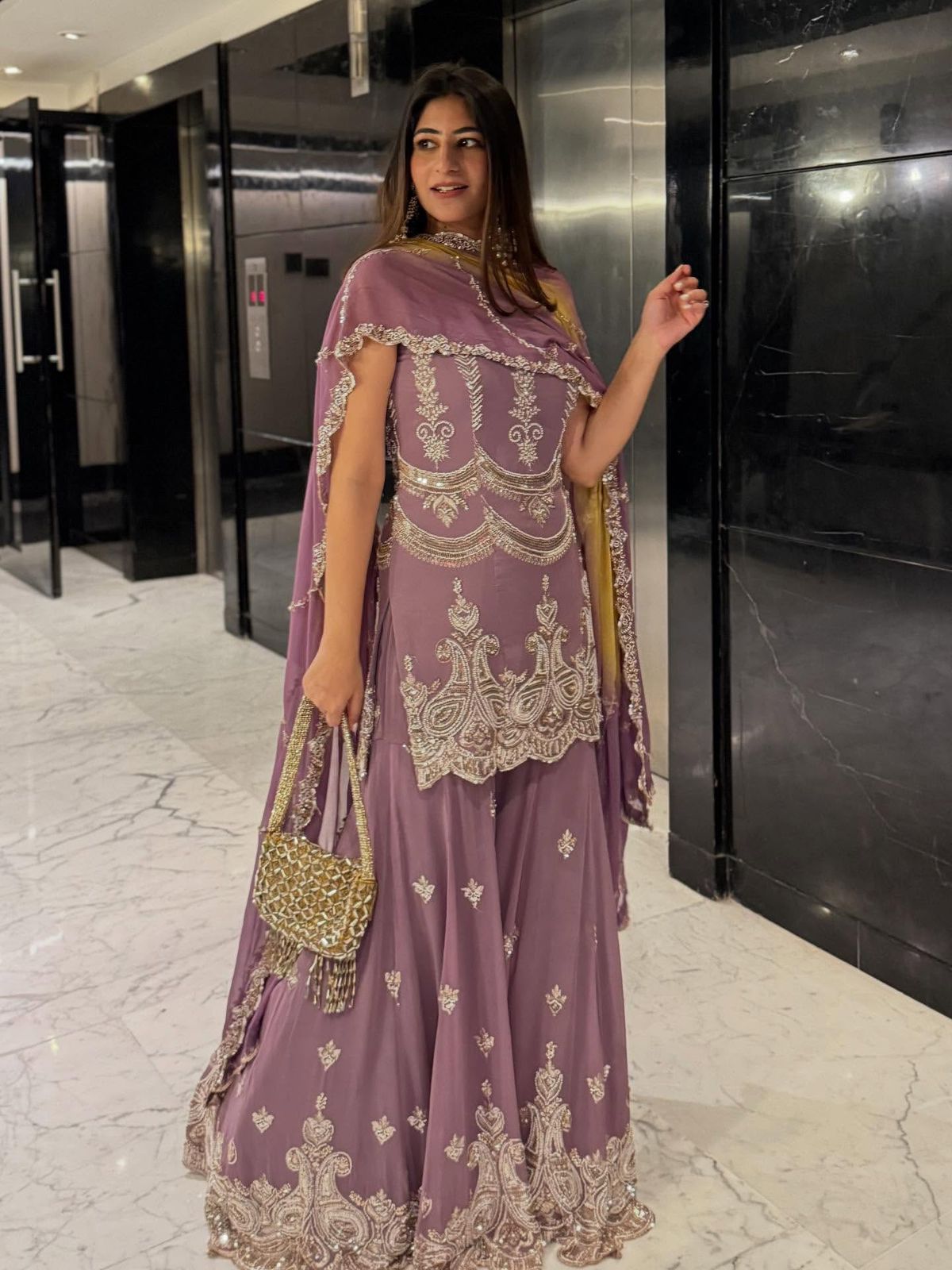 Purple Color Beautiful Sharara Dress