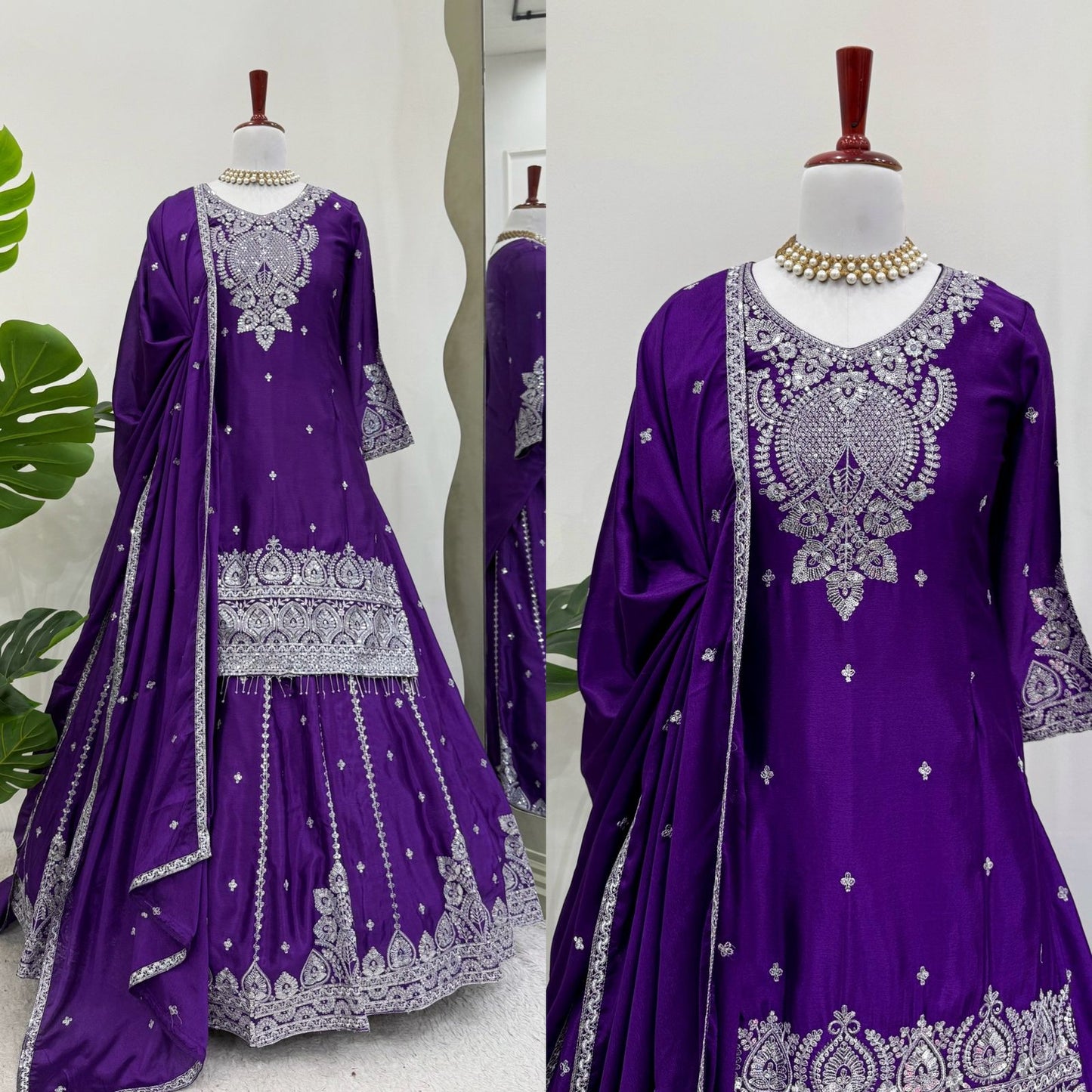 Purple Color Beautiful Partywear lehenga choli