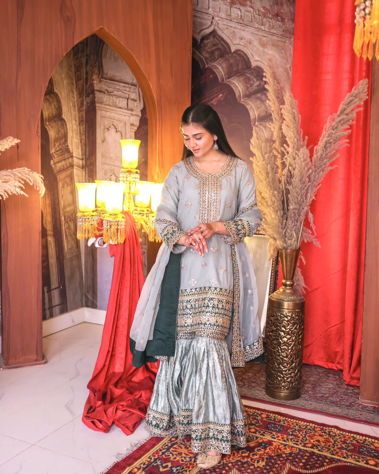 Ready To Wear Collection 3 Piece Trending Fancy Kurti With Beautiful Sharara And Dupatta
