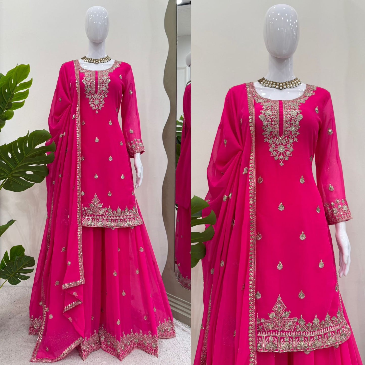 Pink Color Georgette Fabric Dress
