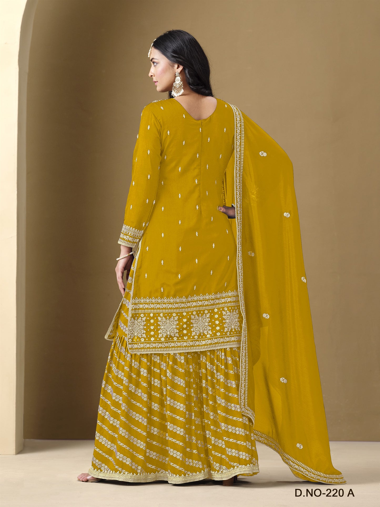 Yellow Color Heavy Sharara Wedding Wear Suit For haldi Function