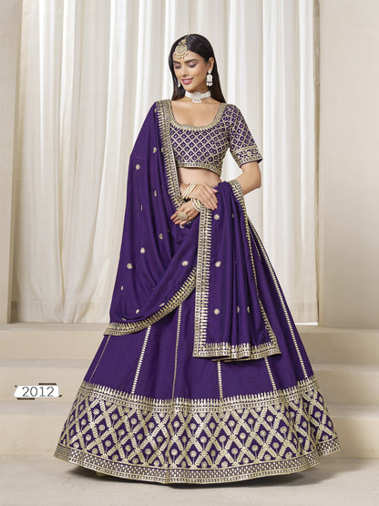 Purple Color Beautiful Partywear Lehenga Choli in Art Silk Fabric