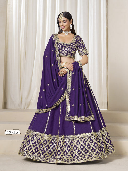 Purple Color Beautiful Partywear Lehenga Choli in Art Silk Fabric