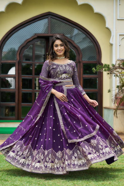 Purple Color Beautiful Lehenga Choli For upcoming function