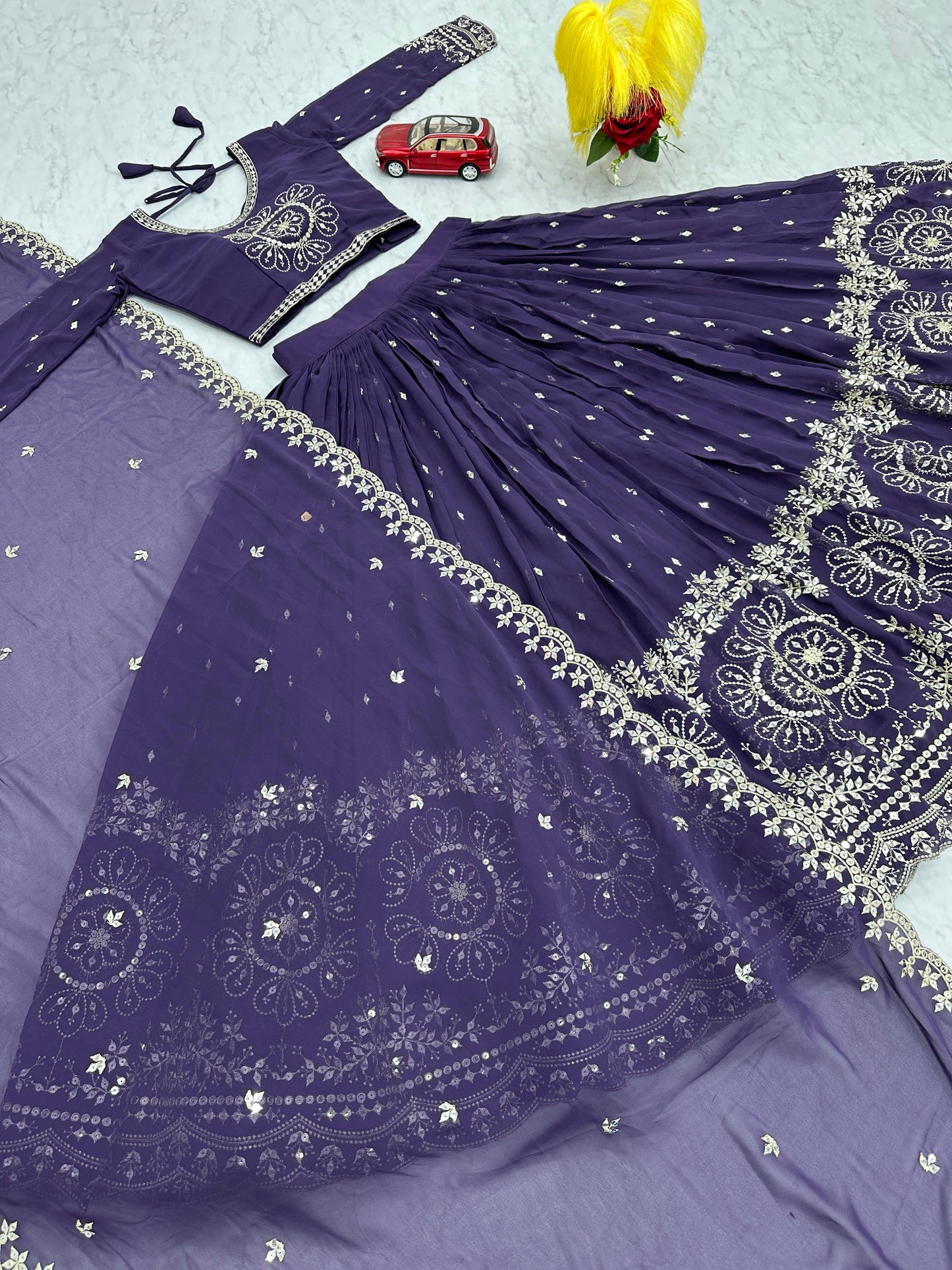 Blue Color Beautiful Lehenga Choli For Upcoming Wedding Function