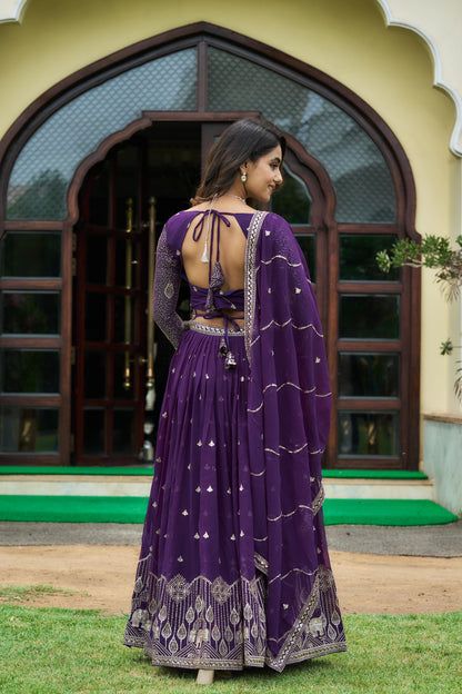 Purple Color Beautiful Lehenga Choli For upcoming function