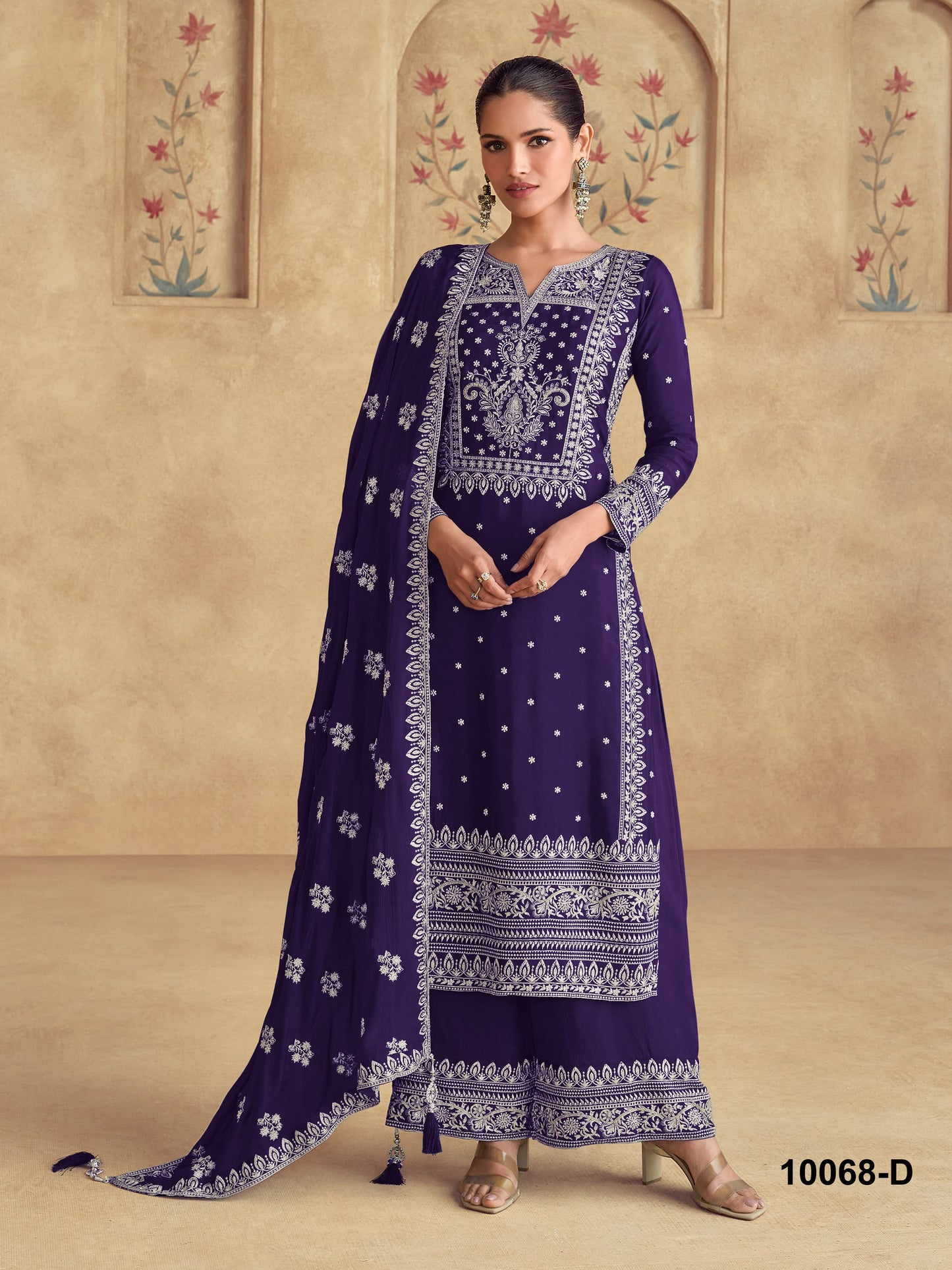 Blue Color Heavy Partywear PLazo Suit For Wedding Function