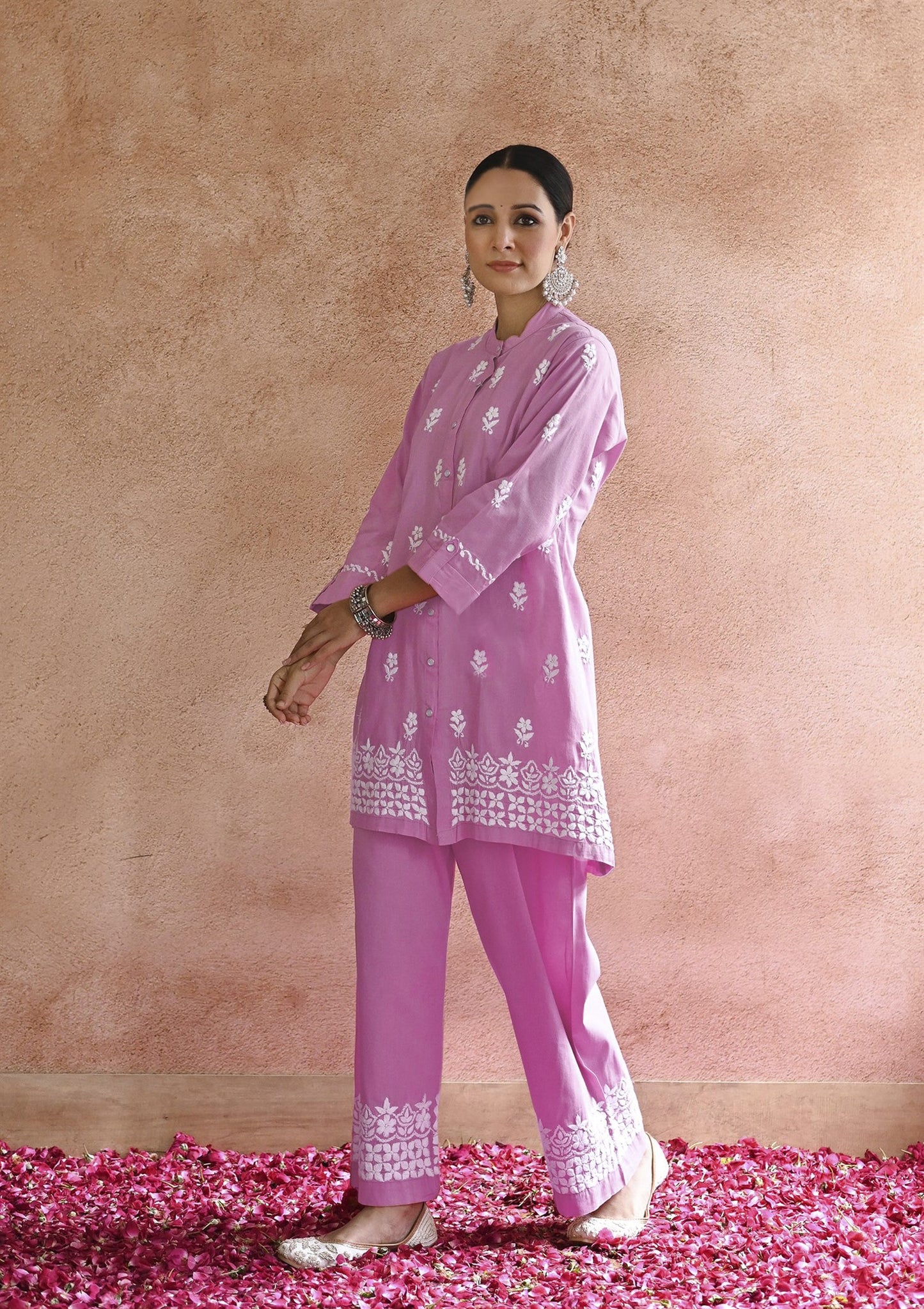 Purple Color Beautiful Summer Wear Kurti Pent Co-Ord Set