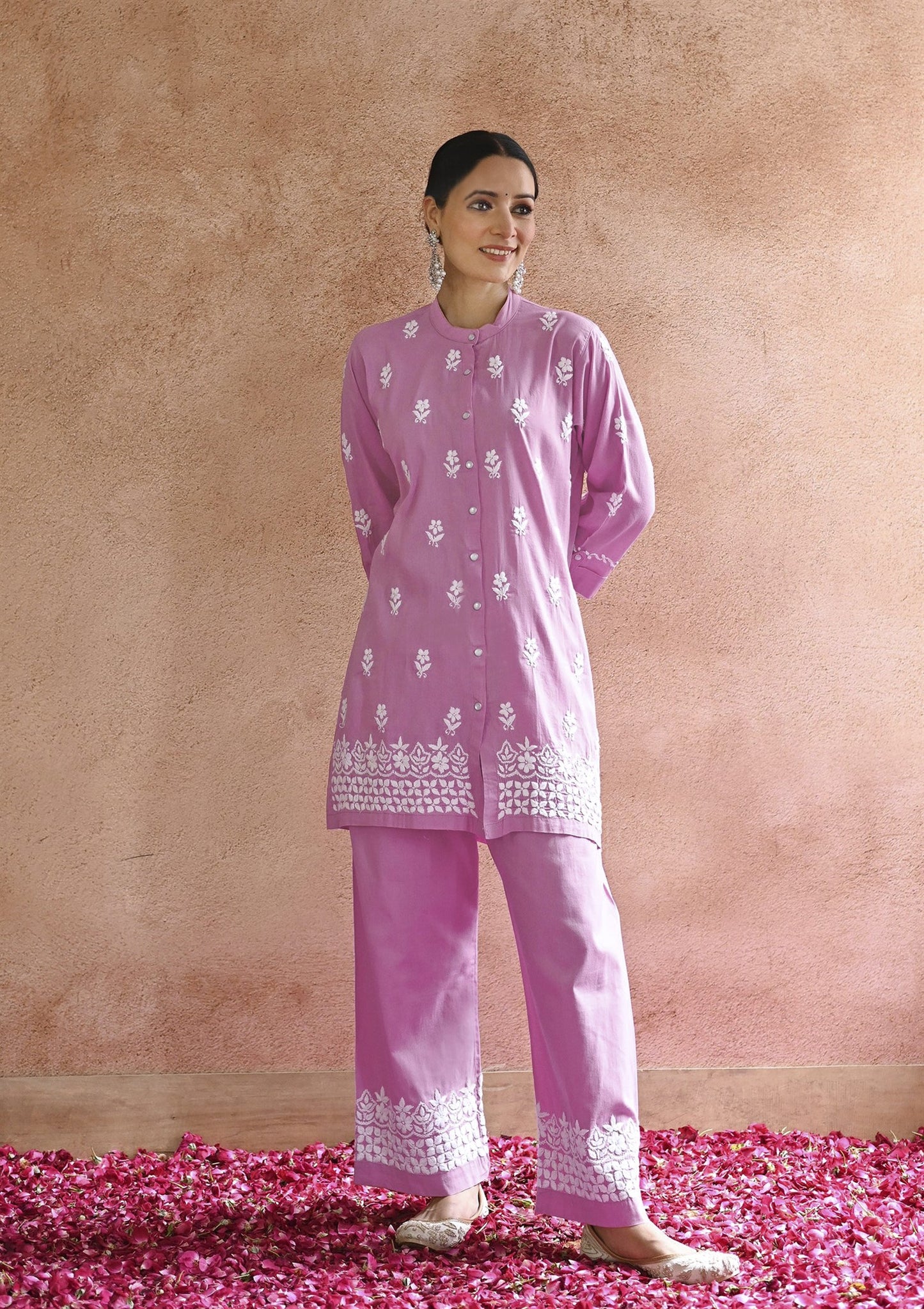 Purple Color Beautiful Summer Wear Kurti Pent Co-Ord Set