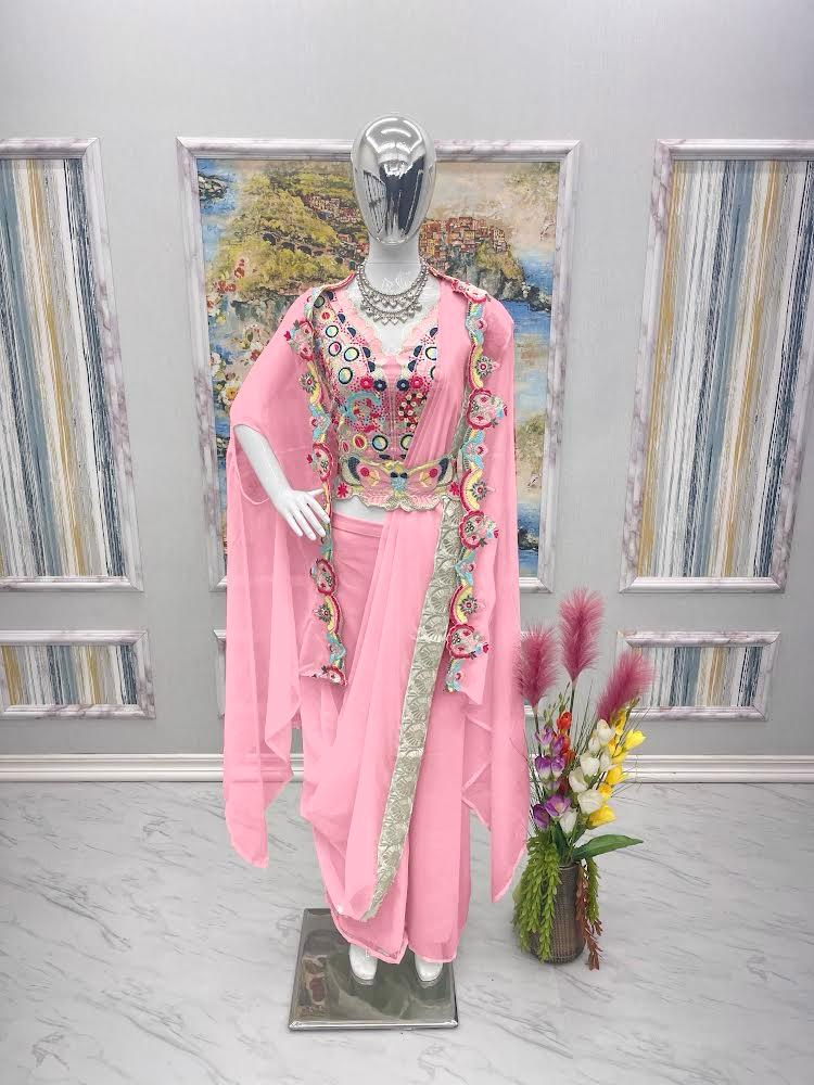 Wedding & Party Wear Look Fancy Four Pices Set With Belt