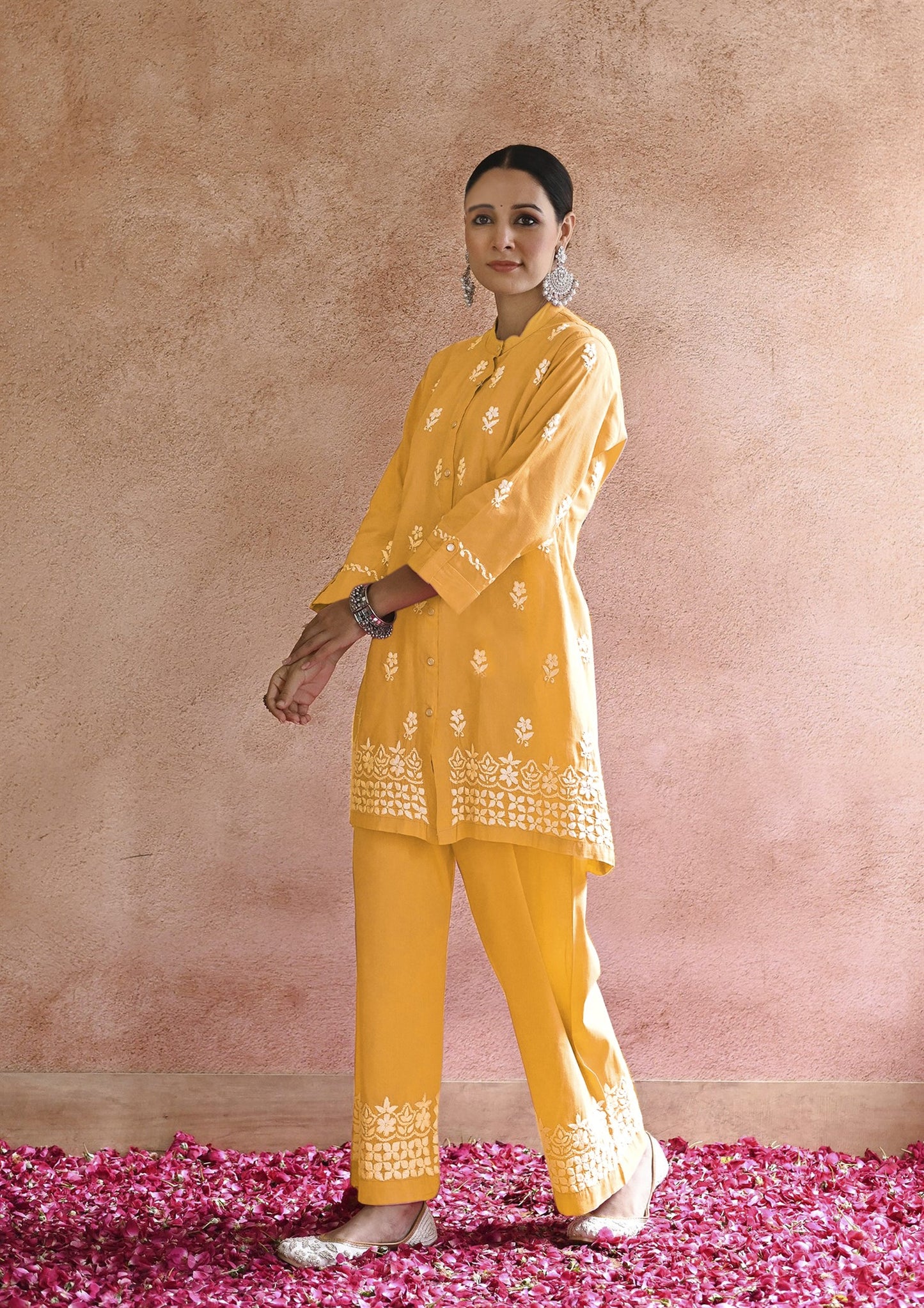 Yellow Color Beautiful Summer Wear Kurti Pent Co-Ord Set