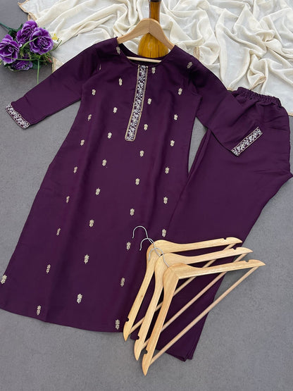 Beautiful Suit Set And Dupatta in Roman Silk Fabric