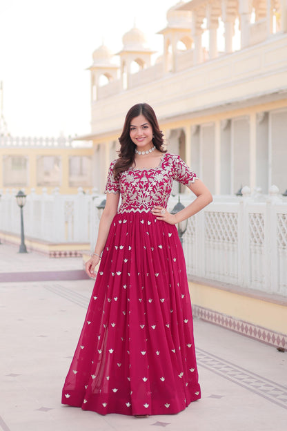 Pink Color Beautiful Anarakli Gown for office use or small function