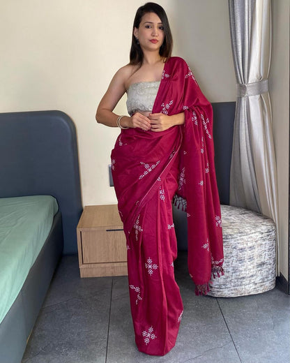 Silk Saree For Daily Wear Use in Pink