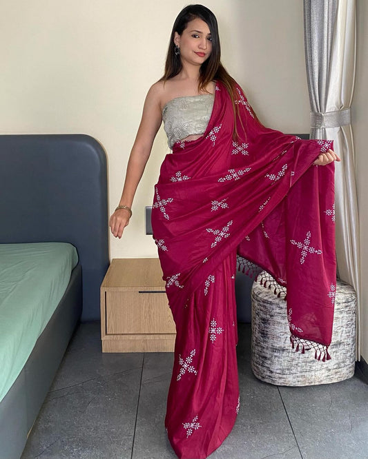 Silk Saree For Daily Wear Use in Pink