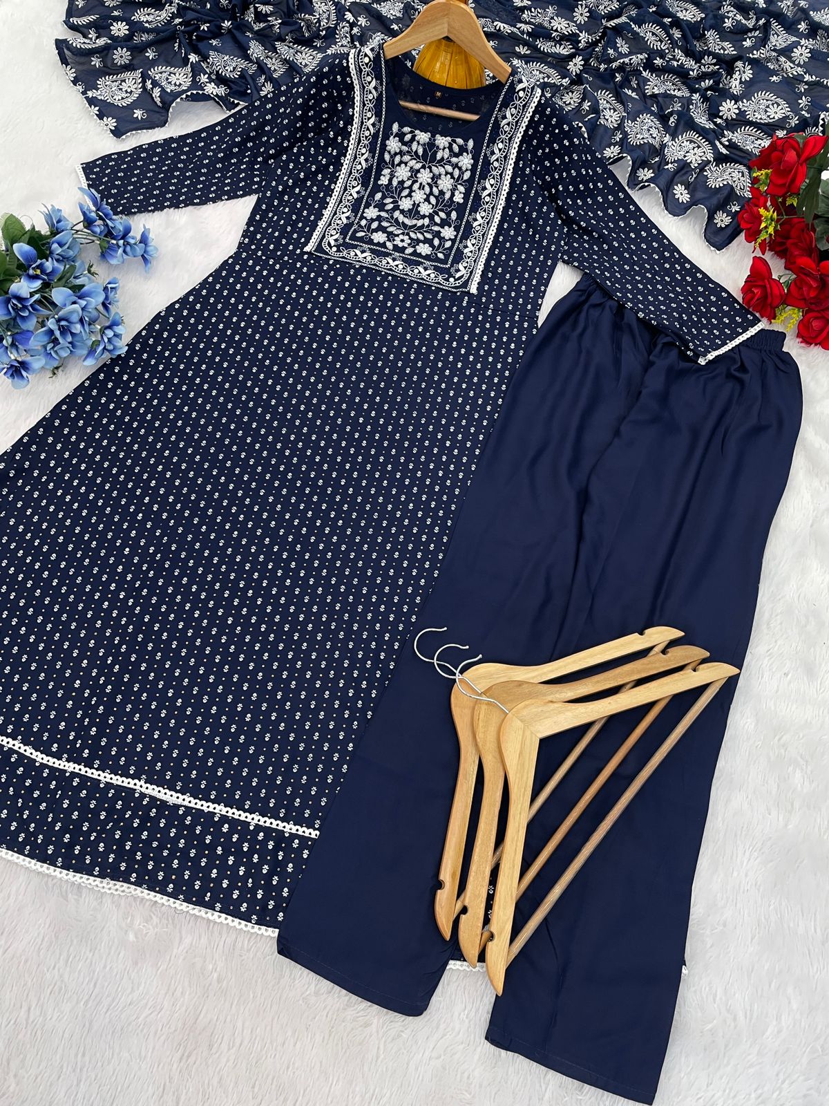 BLue Color Summer Wear Dress in Rayon Fabric