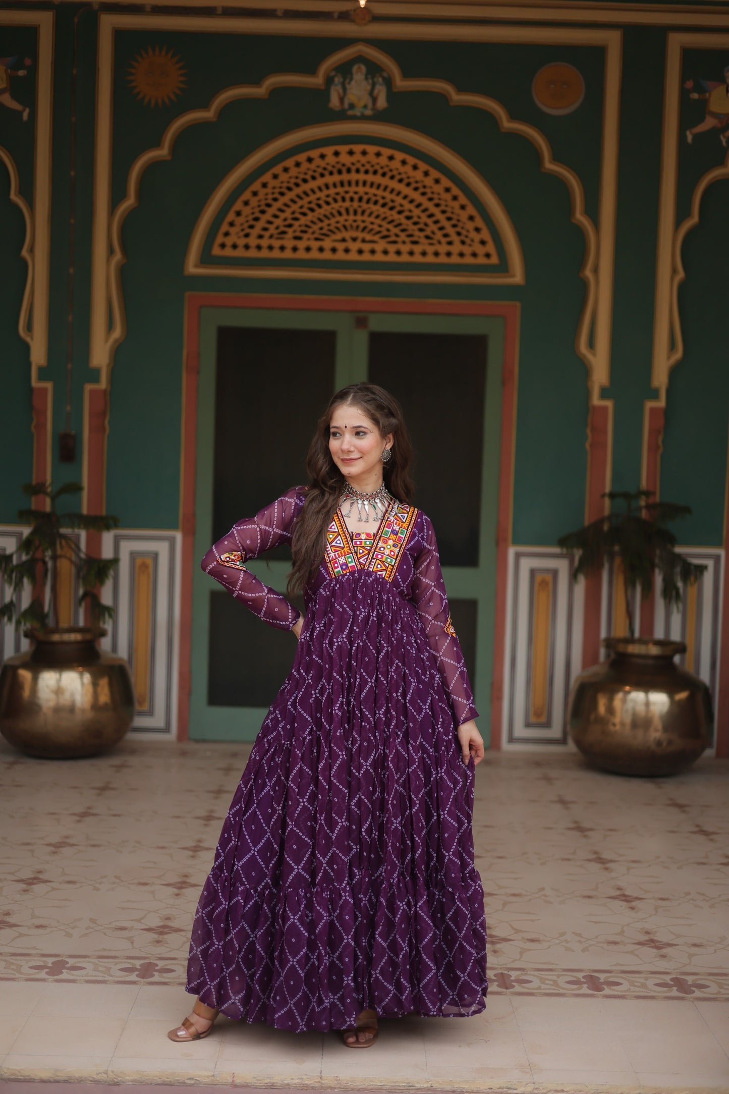Purple Color Navratri Collection Gown in Georgette Fabric