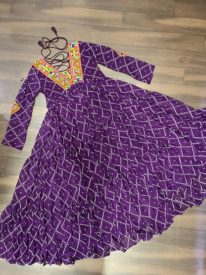 Purple Color Navratri Collection Gown in Georgette Fabric