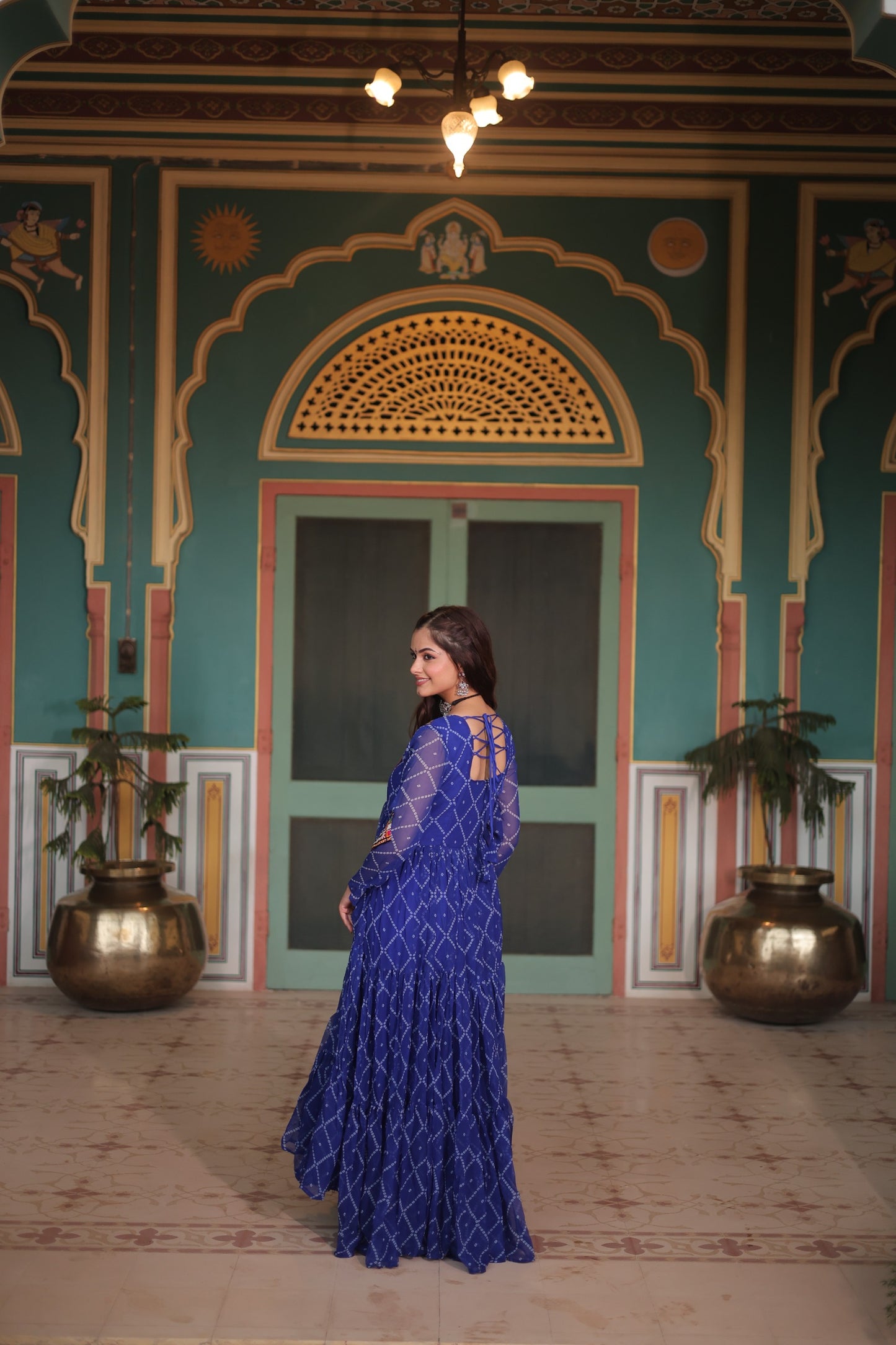 Blue Color Navratri Collection Gown in Georgette Fabric