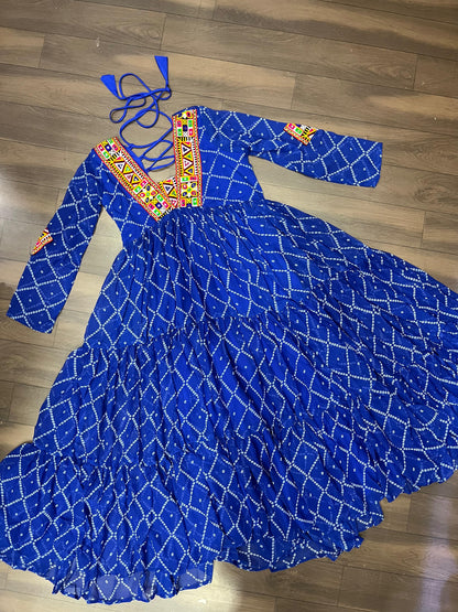 Blue Color Navratri Collection Gown in Georgette Fabric