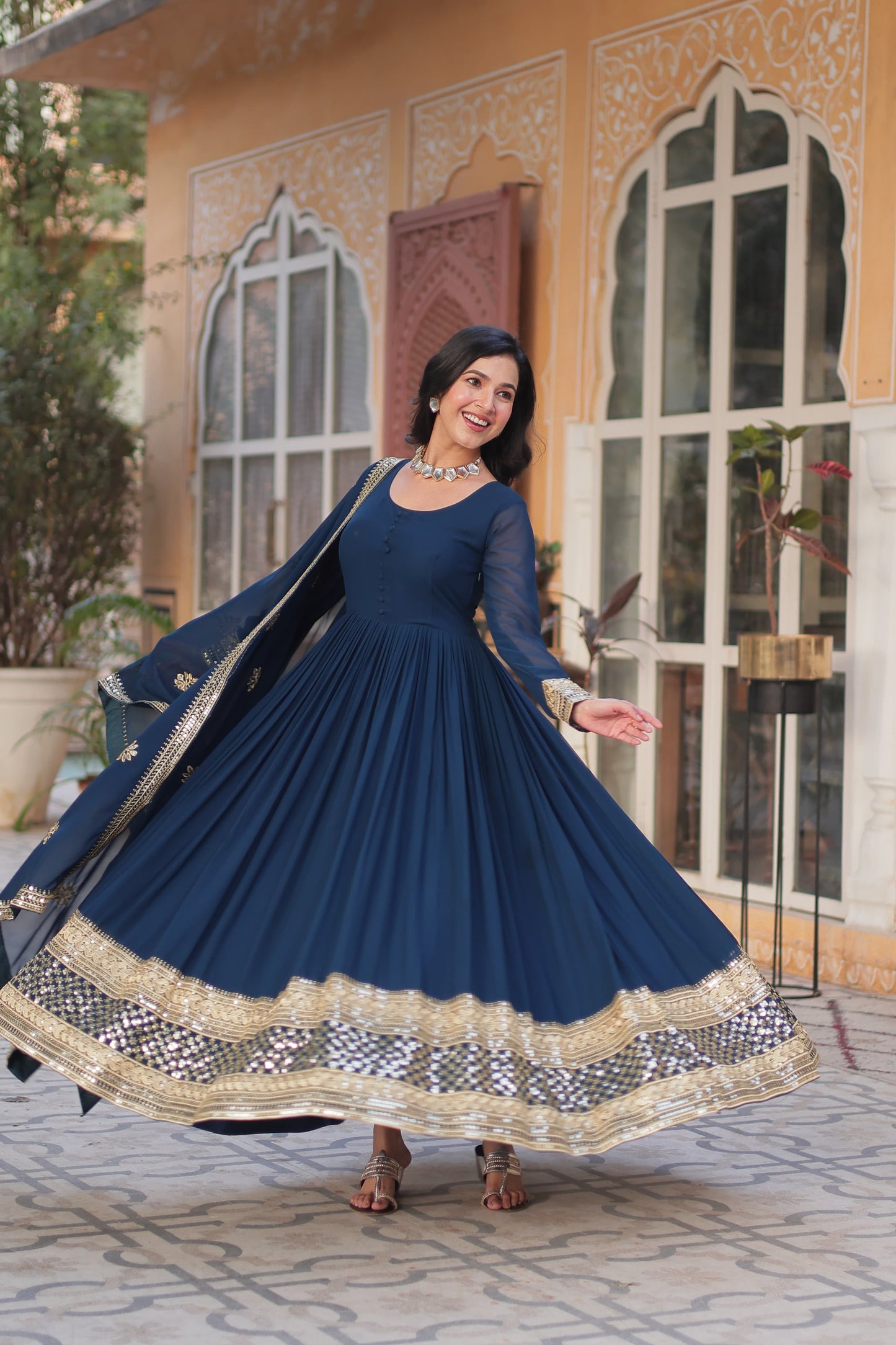 Anarkali Gown For Upcoming Festival in Georgette Fabric