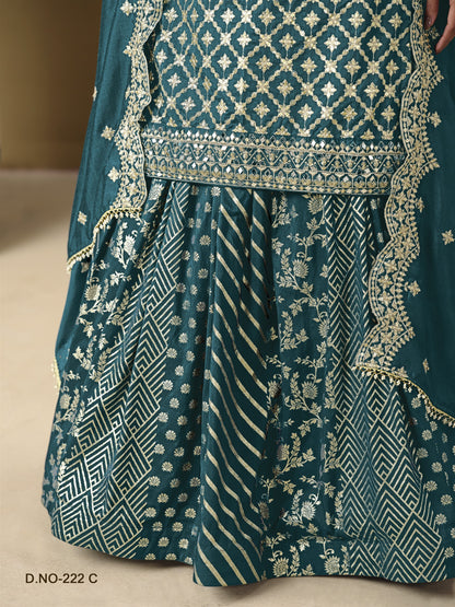 Morptich Color Beautiful Partywear Top + lehenga Dress