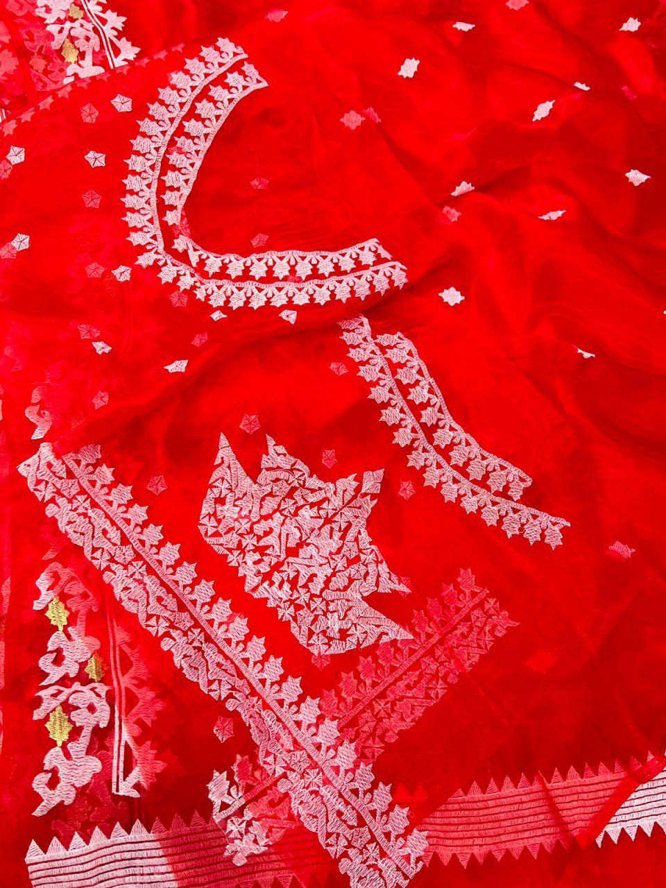 Demanding Organza Fabric Partywear Heavy Worked Saree