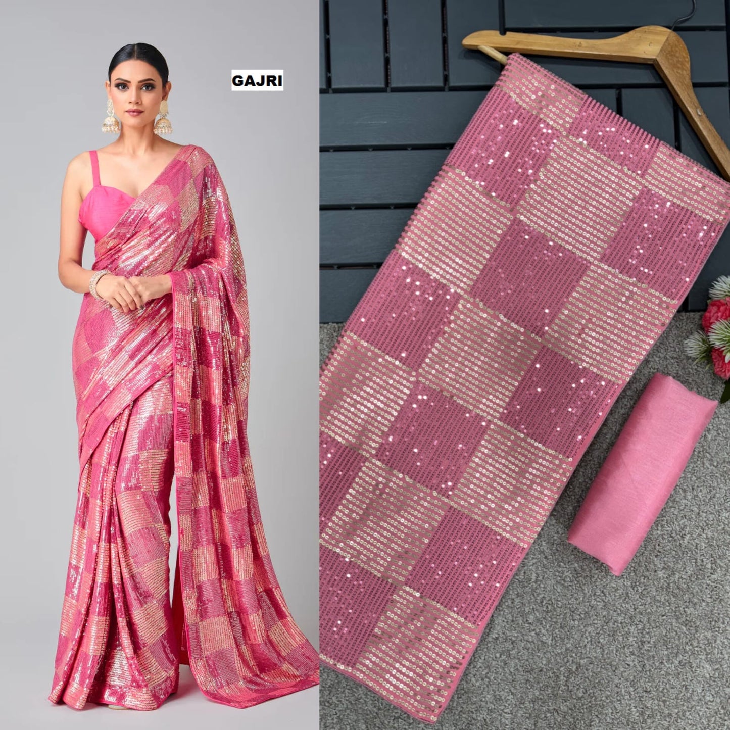 Pink Color Beautiful Partywear Saree In Georgette Fabric Buy It now