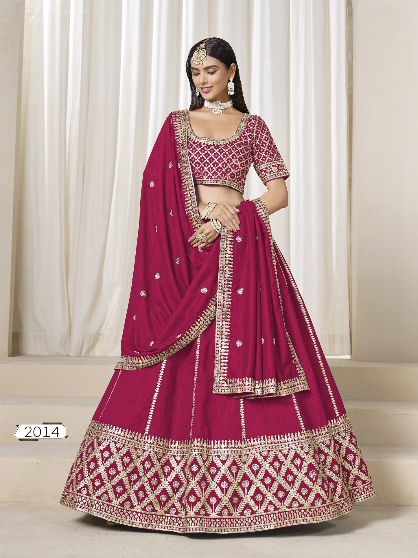 Pink Color Beautiful Partywear Lehenga Choli in Art Silk Fabric