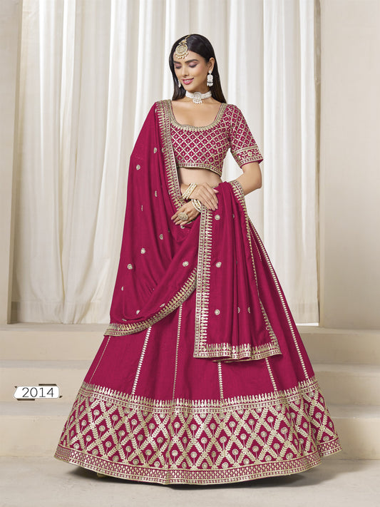 Pink Color Beautiful Partywear Lehenga Choli in Art Silk Fabric