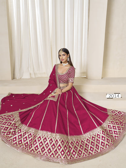 Pink Color Beautiful Partywear Lehenga Choli in Art Silk Fabric