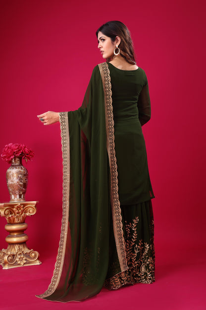 Green Color Beautiful suit for Party Function