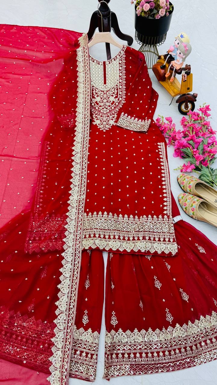 Georgette Fabric Pakistani suit full heavy work