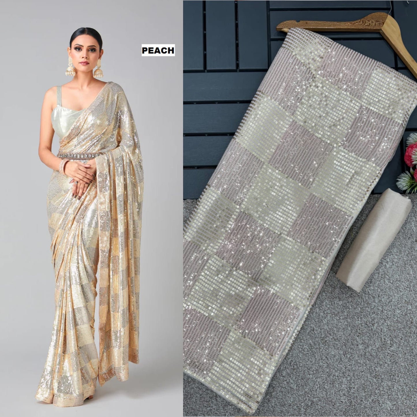 Cream Color Beautiful Partywear Saree In Georgette Fabric Buy It now