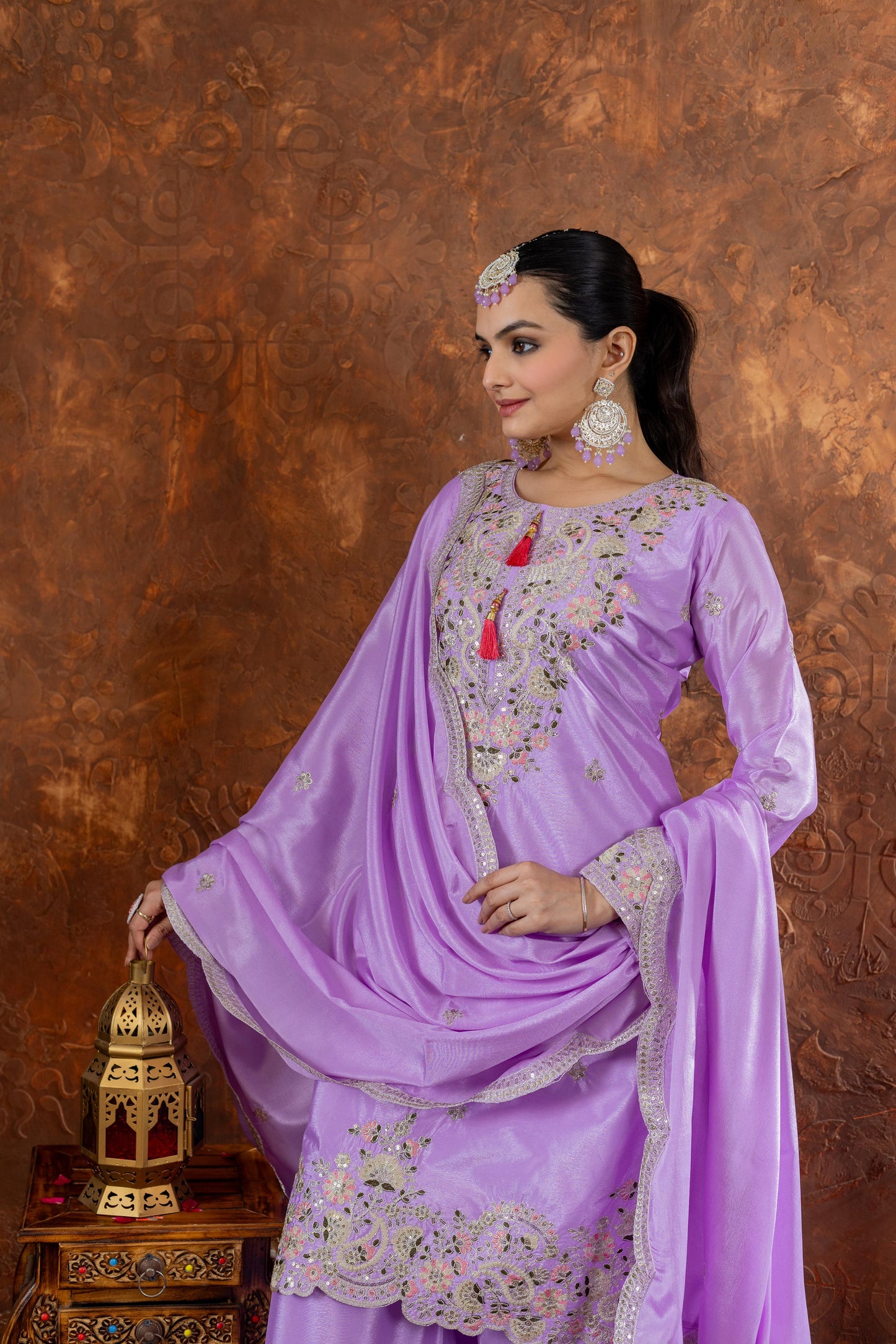 Light Purple Color Fancy Partywear Dress