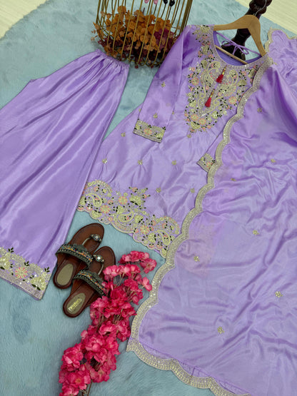 Light Purple Color Fancy Partywear Dress