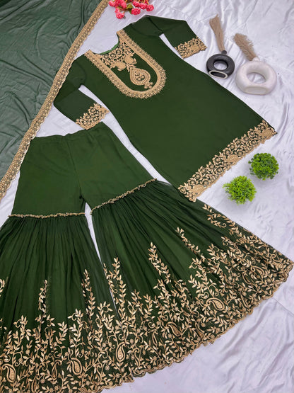 Green Color Beautiful suit for Party Function