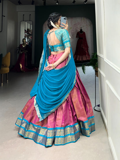 Beautful Kanchipuram Silk Lehenga Choli For Wedding Function