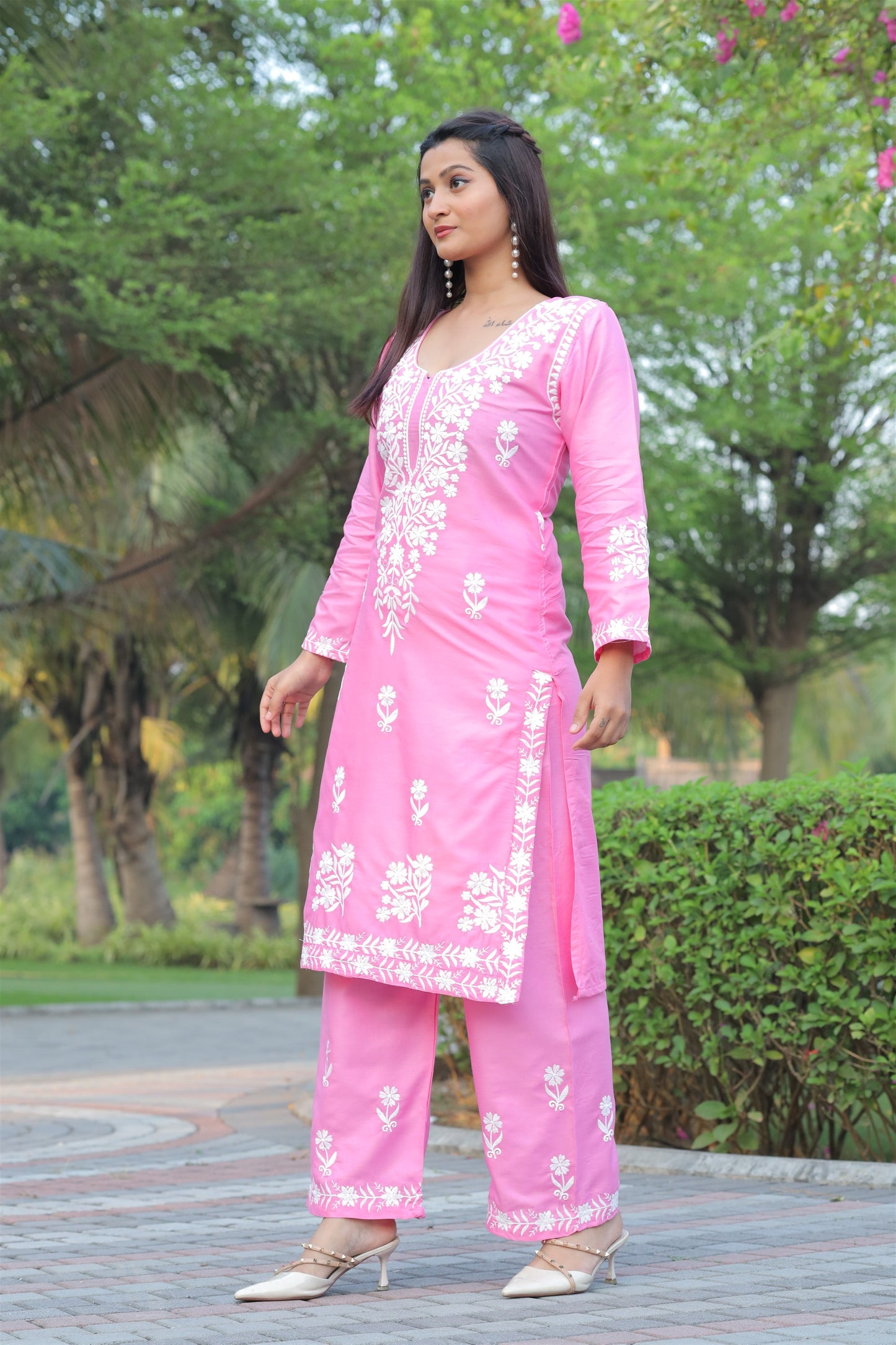 Pink Color Beautiful Daily Wear And Summer Wear Kurti With Plazo in Rayon Fabric