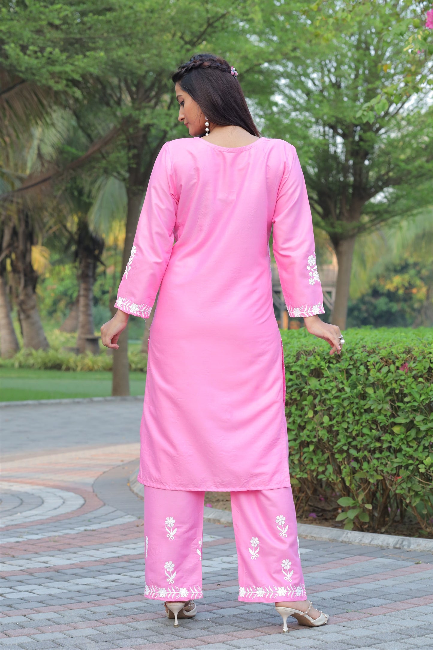 Pink Color Beautiful Daily Wear And Summer Wear Kurti With Plazo in Rayon Fabric