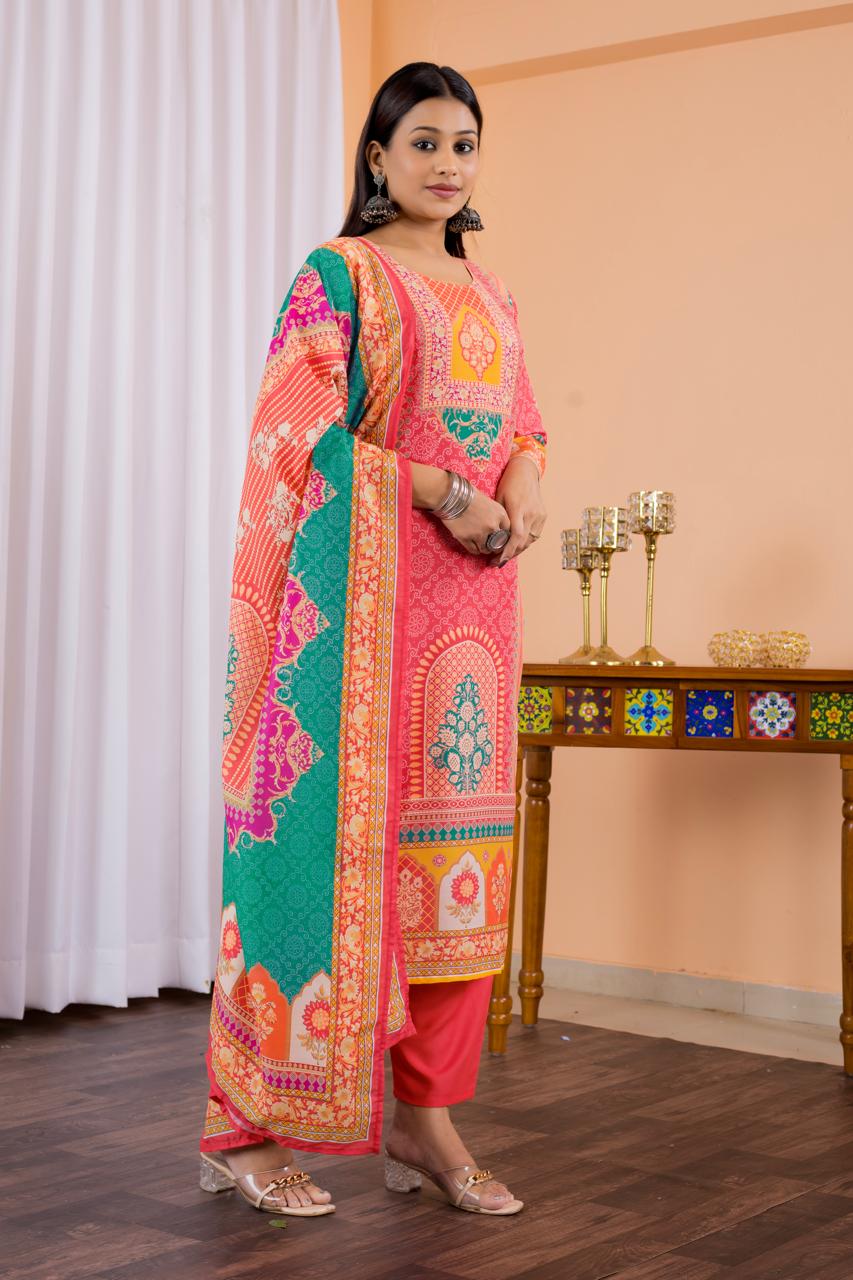 Summer Wear Maslin Cotton Suit For Daily Wear And Small Family function