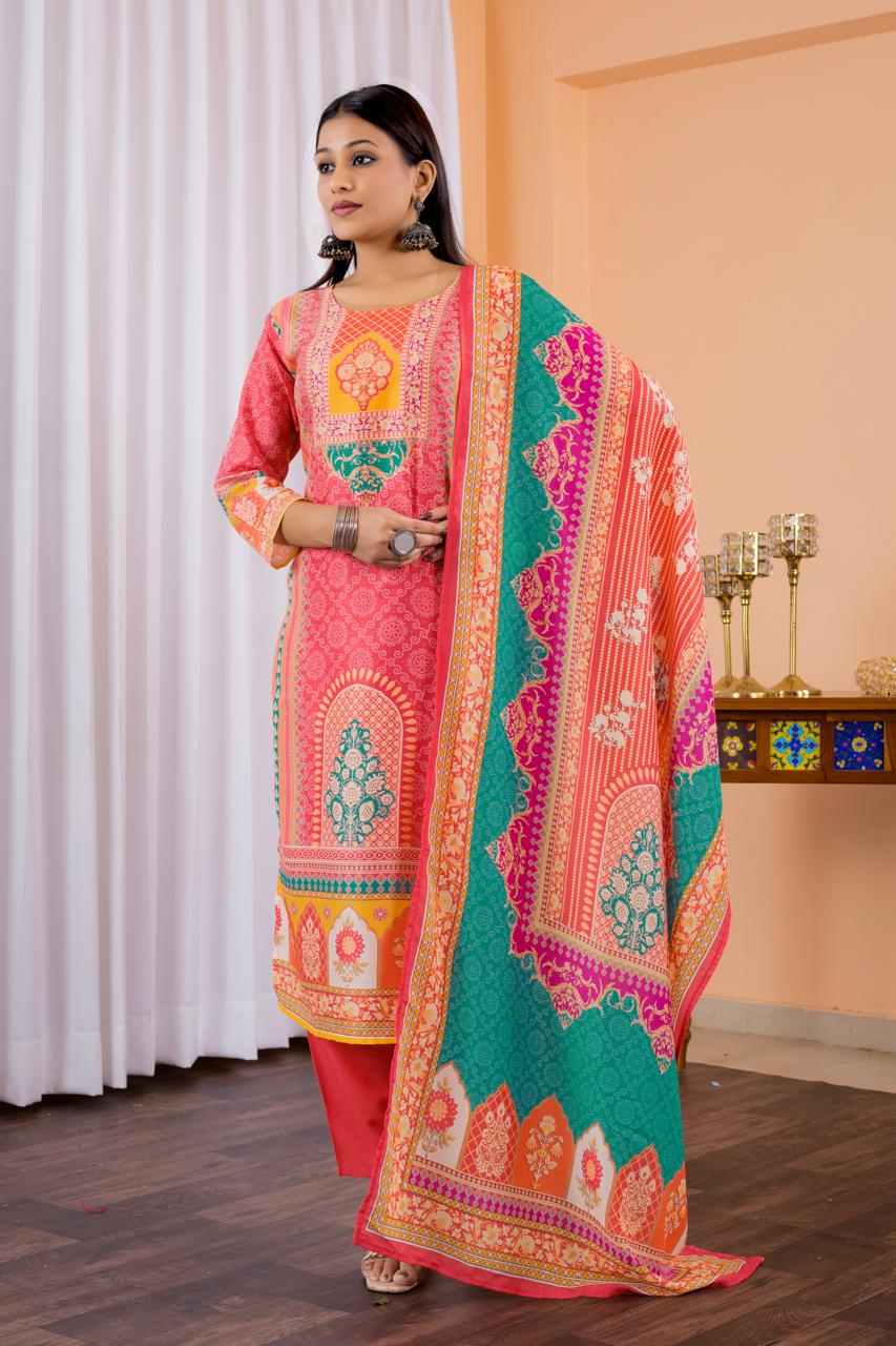 Summer Wear Maslin Cotton Suit For Daily Wear And Small Family function