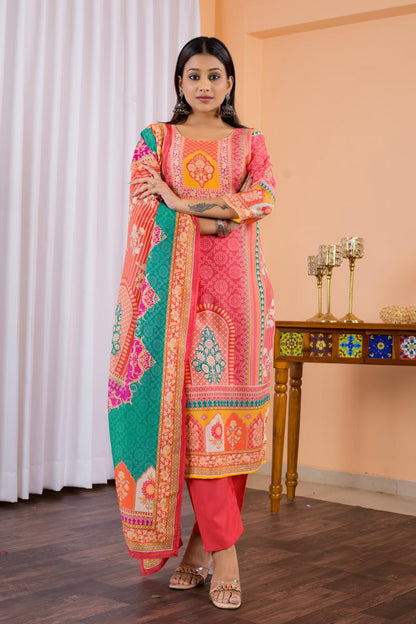 Summer Wear Maslin Cotton Suit For Daily Wear And Small Family function