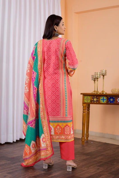 Summer Wear Maslin Cotton Suit For Daily Wear And Small Family function