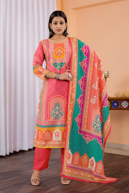 Summer Wear Maslin Cotton Suit For Daily Wear And Small Family function